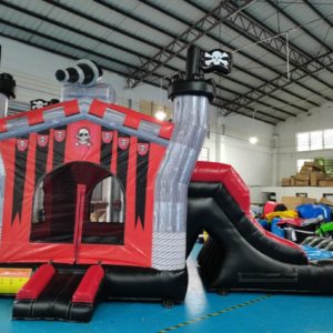 Pirate Theme – Bounce house with slide (red and black)